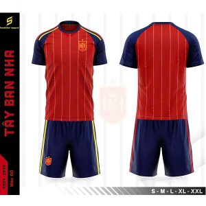 Bộ Quần Áo Bóng Đá Người Lớn – Đội Tuyển Tây Ban Nha ( Vải Thun Lạnh)