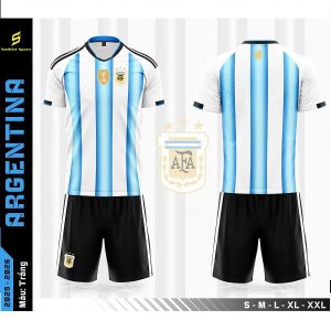 Bộ Quần Áo Bóng Đá Người Lớn – Đội Tuyển Argentina ( Vải Thun Lạnh)