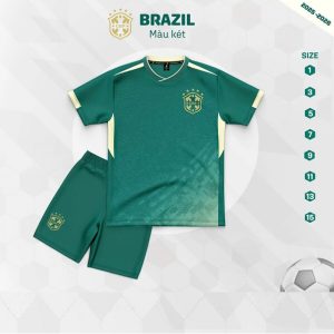 Bộ Quần Áo Bóng Đá Trẻ Em – Đội Tuyển Brazin ( Vải Thun Lạnh )