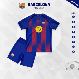 Bộ Quần Áo Bóng Đá Trẻ Em – CLB. Barcelona ( Vải Thun Lạnh )