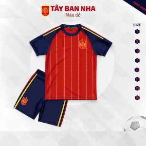 Bộ Quần Áo Bóng Đá Trẻ Em – Đội Tuyển Tây Ban Nha (Vải Thun Lạnh )