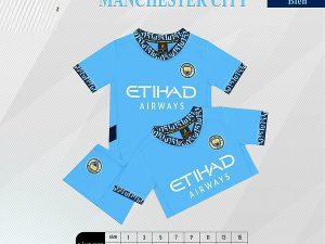 Bộ Quần Áo Bóng Đá Trẻ Em – CLB Man.City ( Vải Thun Lạnh )
