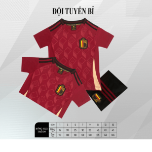 Bộ Quần Áo Bóng Đá Trẻ Em – Đội Tuyển Bỉ ( Vải Thun Lạnh )