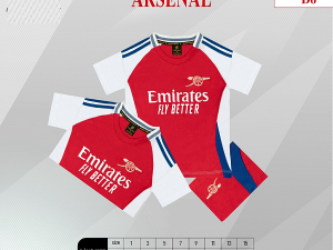 Bộ Quần Áo Bóng Đá Trẻ em – CLB Arsenal ( Vải Thun Lạnh )