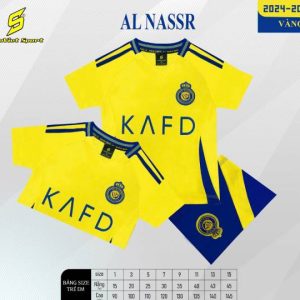 Bộ Quần Áo Bóng Đá Trẻ Em – CLB. Alnassr ( Vải Thun Lạnh )