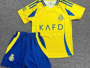 Bộ Quần Áo Bóng Đá Trẻ Em – CLB Alnassr ( Vải Mè Thái )