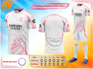 Bộ Quần Áo Bóng Đá Người Lớn – CLB Real Madrid ( Vải Mè )