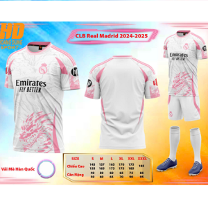Bộ Quần Áo Bóng Đá Người Lớn – CLB Real Madrid ( Vải Mè )