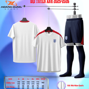 Bộ Quần Áo Bóng Đá Người Lớn - Đội Tuyển Anh( Vải Mè )
