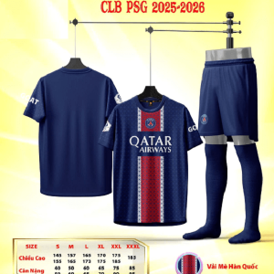 Bộ Quần Áo Bóng Đá Người Lớn – CLB Paris.S.G ( Vải Mè )