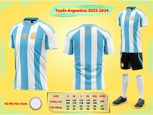 Bộ Quần Áo Bóng Đá Người Lớn – Đội Tuyển Argentina ( Vải Mè )