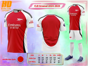 Bộ Quần Áo Bóng Đá Người Lớn – CLB Arsenal ( Vải Mè )