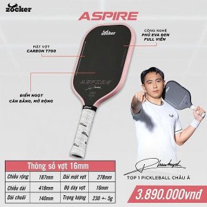 Vợt Pickleball Camewin +  Zocker Aspire ASP25-16mm