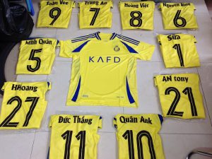 In Áo Bóng Đá, Áo Đội Theo Yêu Cầu ( Vải Thun, Mè, Fex Thái, ....)