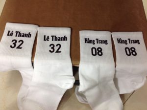 In tất thể thao in Tên + Số, theo yêu cầu
