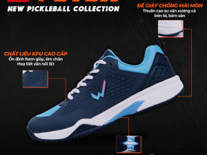 Giày Đa Năng, Cầu Lông, Bóng Rổ, Bóng Chuyền, Pickleball – Giày WIKA VETEX( Tặng Tất dệt Kim)