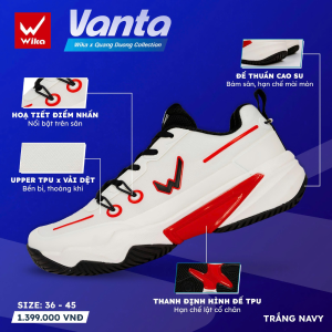 Giày Cầu Lông, bóng chuyền, Bóng Rổ, Pickleball--WIKA VANTA ( Tặng tất dệt kim )
